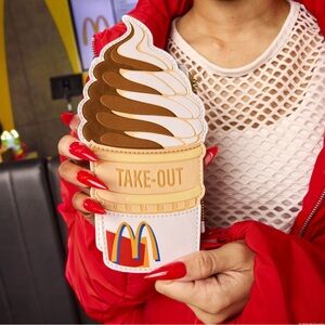 LOUNGEFLY McDonalds Ice Cream Soft Serve Card Holder Wallet NEW with tags